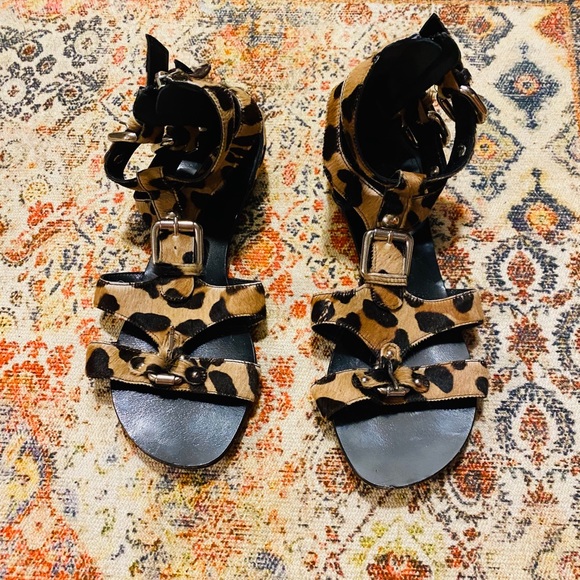 * Giuseppe X Balmain Calf Hair Leopard Sandals in size Women’s 36 * - Picture 3 of 14